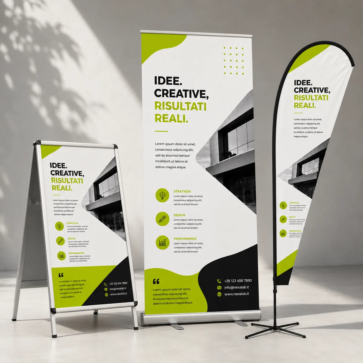Bundle bandiera a goccia rollup e a board | Santoro Print